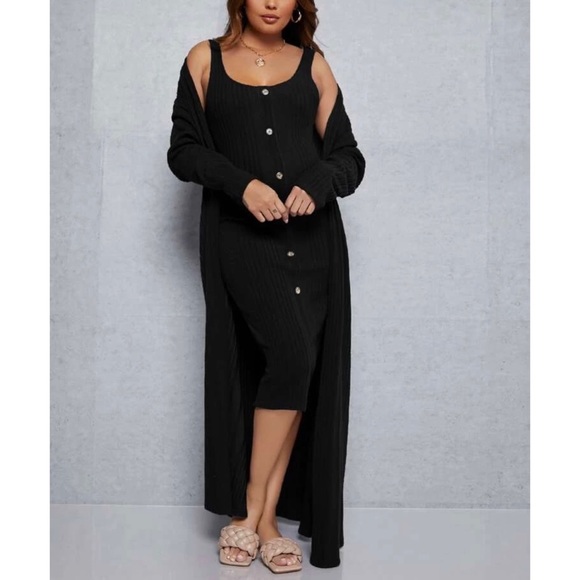 Kinsey Maternity Tank Dress With Coat - Picture 3 of 8